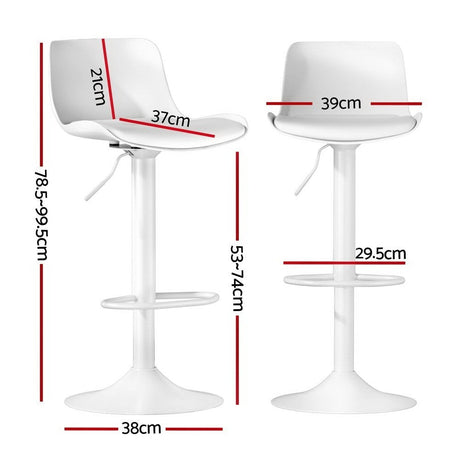 Cape Paterson white gas lift swivel bar stool with chrome base in a modern kitchen