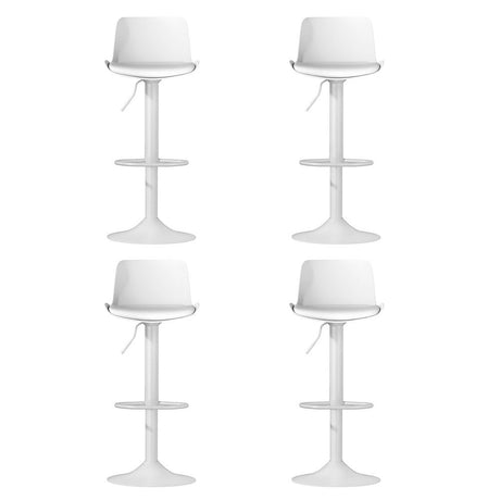 Cape Paterson white gas lift swivel bar stool with chrome base in a modern kitchen