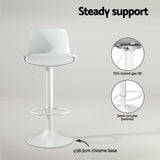 Artiss Fynn white bar stool padded seat close-up — Allure Home Collections
