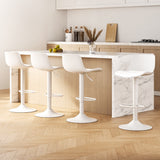 Cape Paterson white gas lift swivel bar stool with chrome base in a modern kitchen