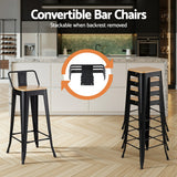Rye Stackable Bar Stool, Black 4pcs