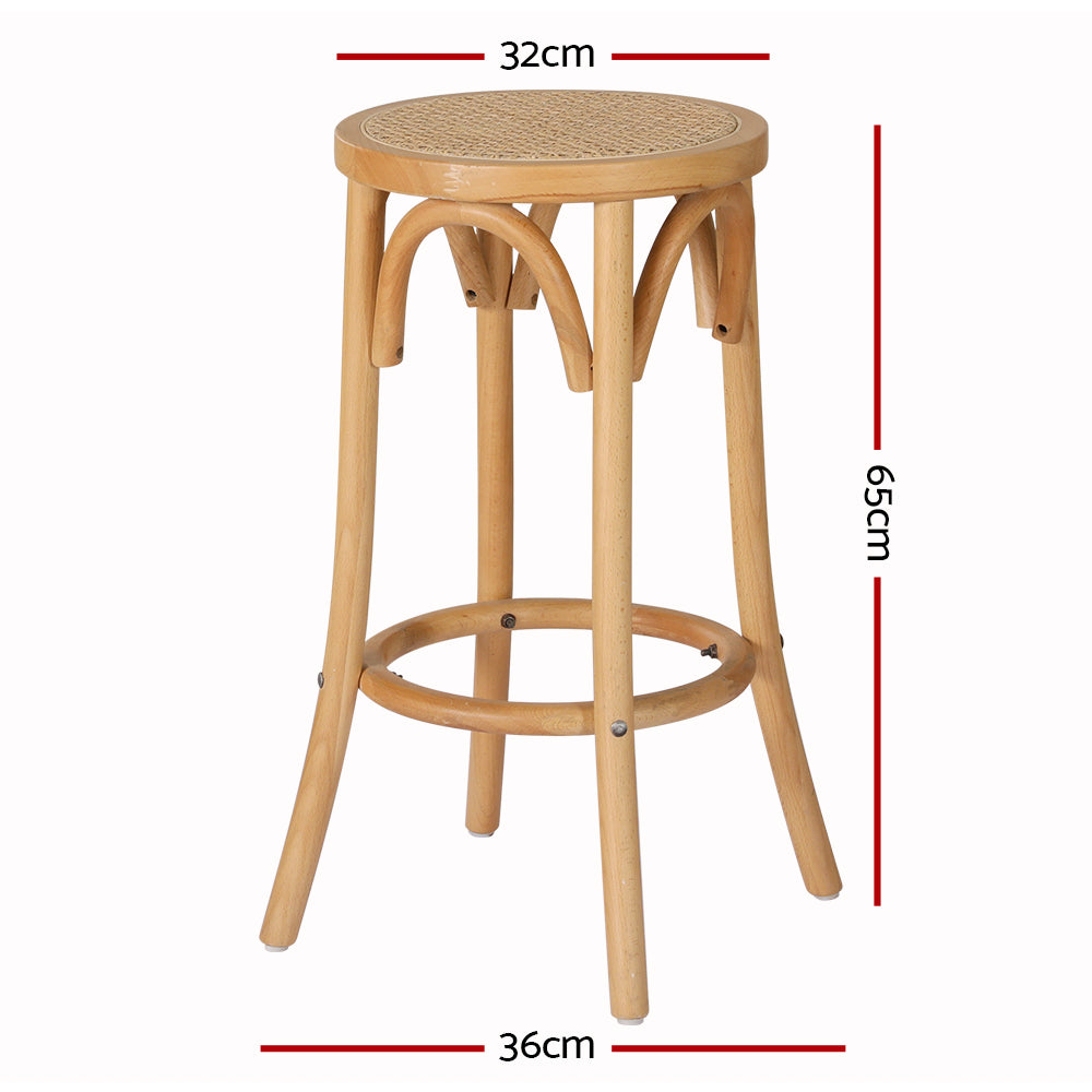 Artiss Apri Bar Stool - Rattan & Wood