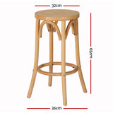 Artiss Apri Bar Stool - Rattan & Wood