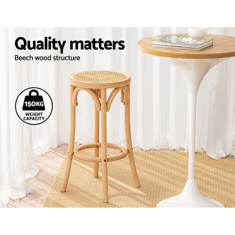 Artiss Apri Bar Stool - Rattan & Wood