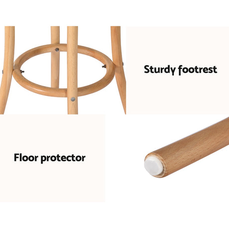 Artiss Apri Bar Stool - Rattan & Wood