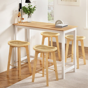 Somerville bar table and stool set in timber and metal for kitchen dining