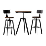 Close up of the anderson 3 piece bar set seat and frame