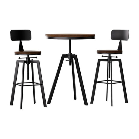 Close up of the anderson 3 piece bar set seat and frame