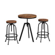 Artiss industrial bar table and stools set with elm wood top — Allure Home Collections
