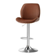 Artiss brown PU leather bentwood swivel adjustable bar stool — single — Allure Home Collections