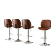 Karingal brown bentwood bar stool with adjustable leather seat at a kitchen counter