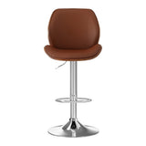 Set of 4 Artiss bentwood brown leather bar stools at kitchen island — Allure Home Collections