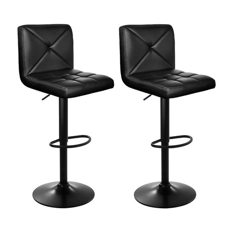Artiss black PU leather gas lift bar stools set of 2 with 360-degree swivel — Allure Home Collections