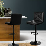 Artiss black leather bar stool padded seat close-up — Allure Home Collections