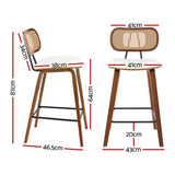 Artiss rattan bar stool PP rattan backrest and PU leather seat detail — Allure Home Collections