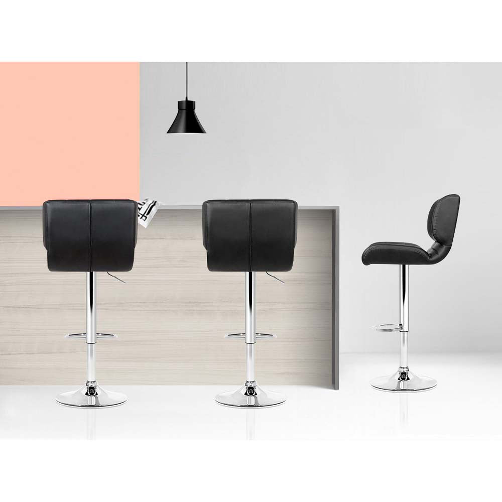 Artiss 4x Luxury Black Gas Lift Bar Stools