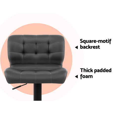 Pair of Artiss PU leather bar stools in contemporary dining space — Allure Home Collections