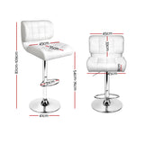 Artiss white leather bar stool padded seat close-up — Allure Home Collections