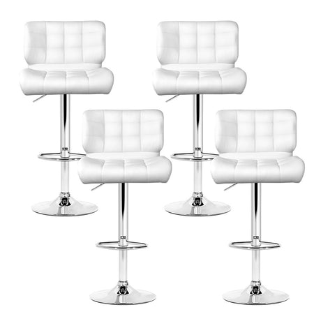 Four Artiss white gas lift bar stools in contemporary kitchen — Allure Home Collections