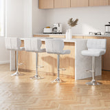 Set of 4 Artiss white gas lift bar stools at kitchen island — Allure Home Collections