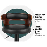 Artiss Grandeur bar stool faux leather seat and gas lift detail — Allure Home Collections