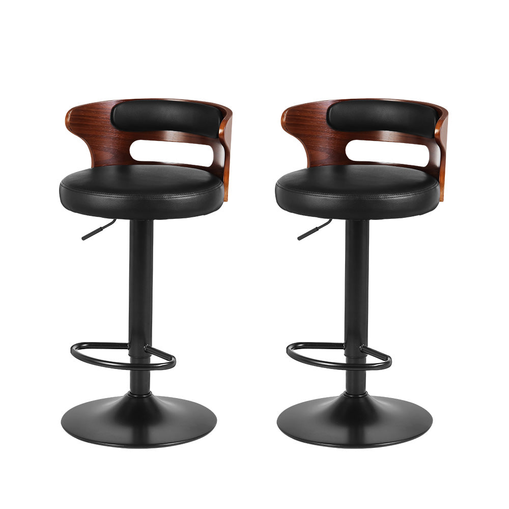 Seaford North black gas lift bar stool with padded mid back seat at a kitchen counter
