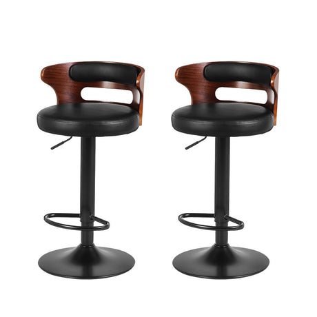 Seaford North black gas lift bar stool with padded mid back seat at a kitchen counter