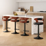Seaford North black gas lift bar stool with padded mid back seat at a kitchen counter