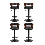 Merricks Gas Lift Bar Stool, Black 4pcs