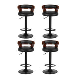 Seaford North black gas lift bar stool with padded mid back seat at a kitchen counter