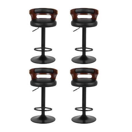 Seaford North black gas lift bar stool with padded mid back seat at a kitchen counter
