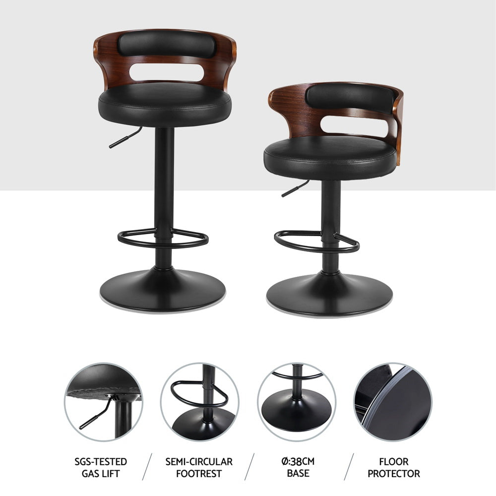 Side profile of Artiss Grandeur bar stool showing chrome gas lift base — Allure Home Collections
