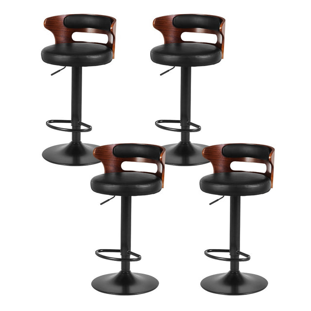 Artiss Grandeur faux leather gas lift bar stools set of 4 — Allure Home Collections
