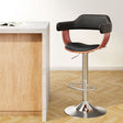 Artiss gas lift PU leather bar stool with armrests in black — single unit — Allure Home Collections