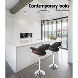 Side profile of Artiss black bar stool showing chrome gas lift and armrests — Allure Home Collections
