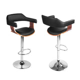 Set of 4 Artiss black armrest bar stools at kitchen island — Allure Home Collections