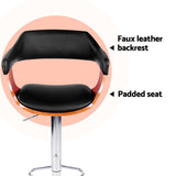 Side profile of Artiss black bar stool showing armrests and chrome gas lift — Allure Home Collections