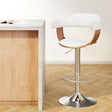 Artiss white leather gas lift bar stool with armrests — single — Allure Home Collections