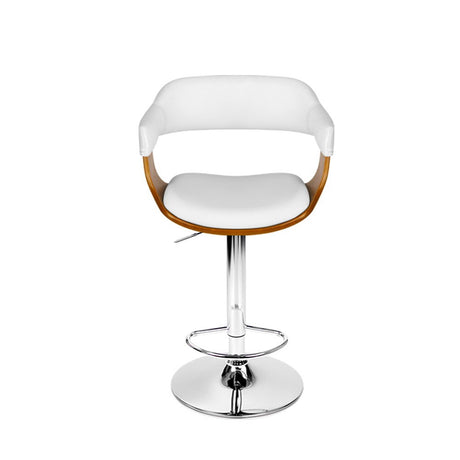 Artiss white leather armrest bar stool at kitchen island — Allure Home Collections