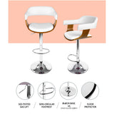 Artiss white bar stool padded seat and armrest close-up — Allure Home Collections