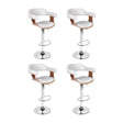 Sorrento white faux leather swivel bar stool with gas lift in a modern kitchen