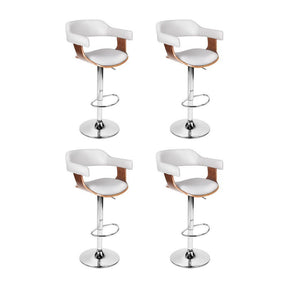 Sorrento white faux leather swivel bar stool with gas lift in a modern kitchen