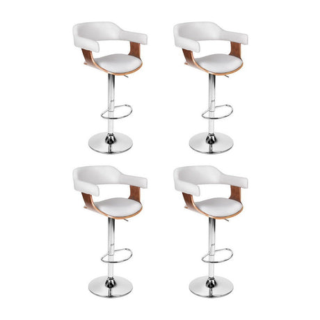 Sorrento white faux leather swivel bar stool with gas lift in a modern kitchen