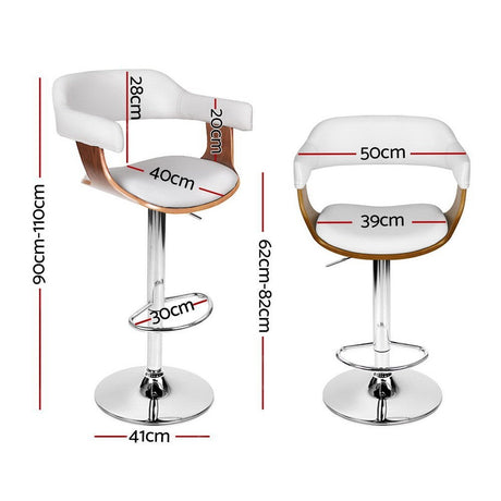 Sorrento Swivel Bar Stool, White 4pcs
