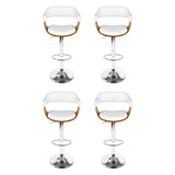 Set of 4 Artiss white armrest bar stools at kitchen island — Allure Home Collections