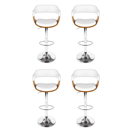 Set of 4 Artiss white armrest bar stools at kitchen island — Allure Home Collections