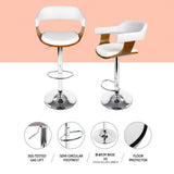 Artiss white leather armrest bar stool padded seat close-up — Allure Home Collections