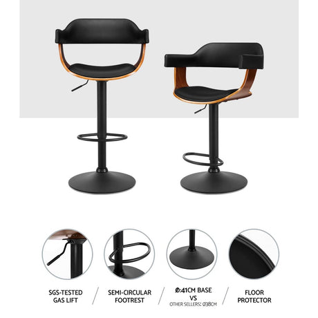 Two Artiss armrest bar stools in contemporary kitchen setting — Allure Home Collections