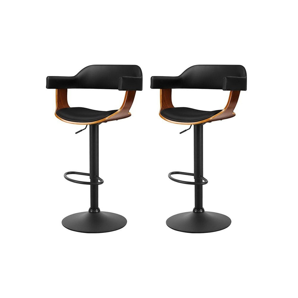 Dromana Swivel Bar Stool, Black 2pcs