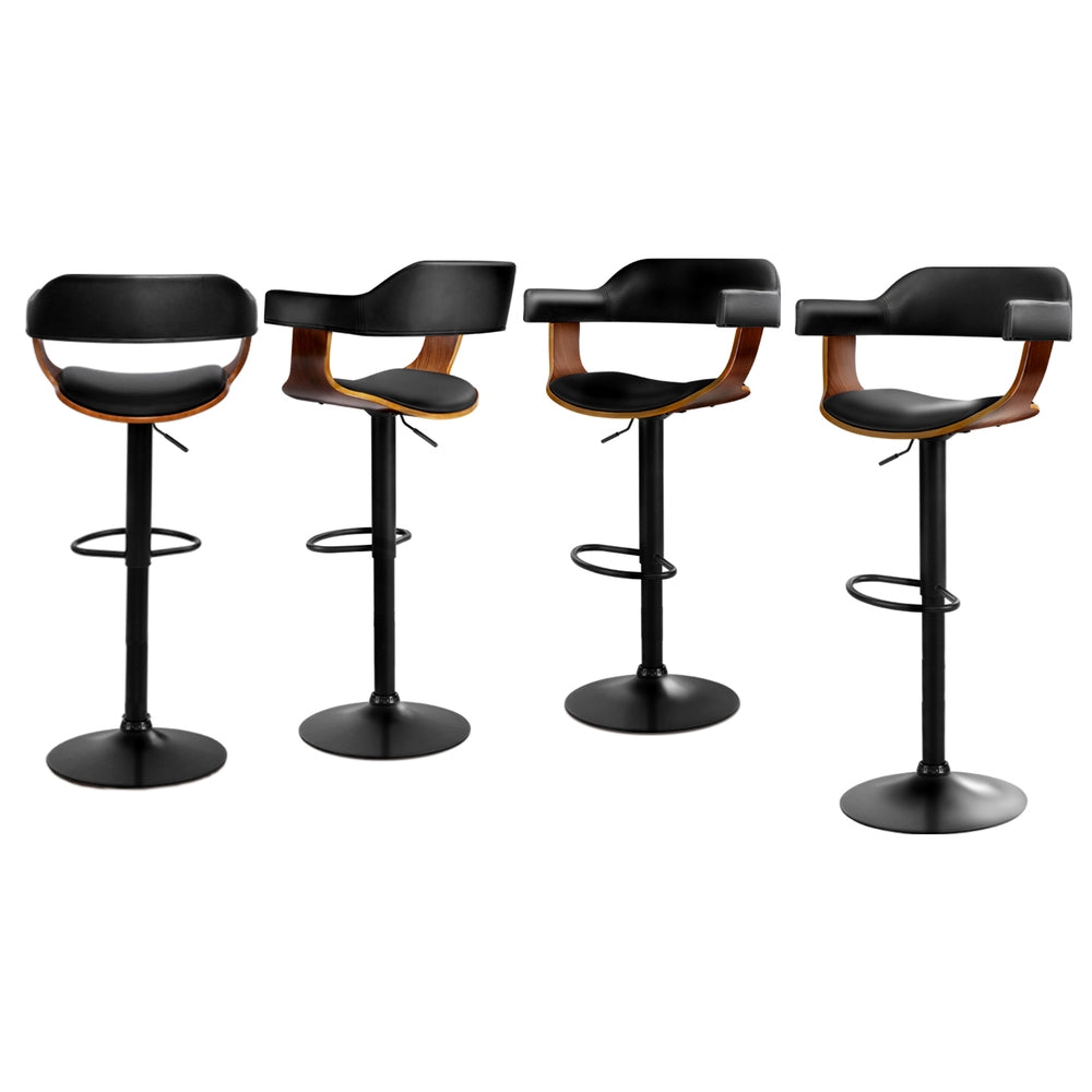 Artiss all black bar stool gas lift and footrest ring detail — Allure Home Collections